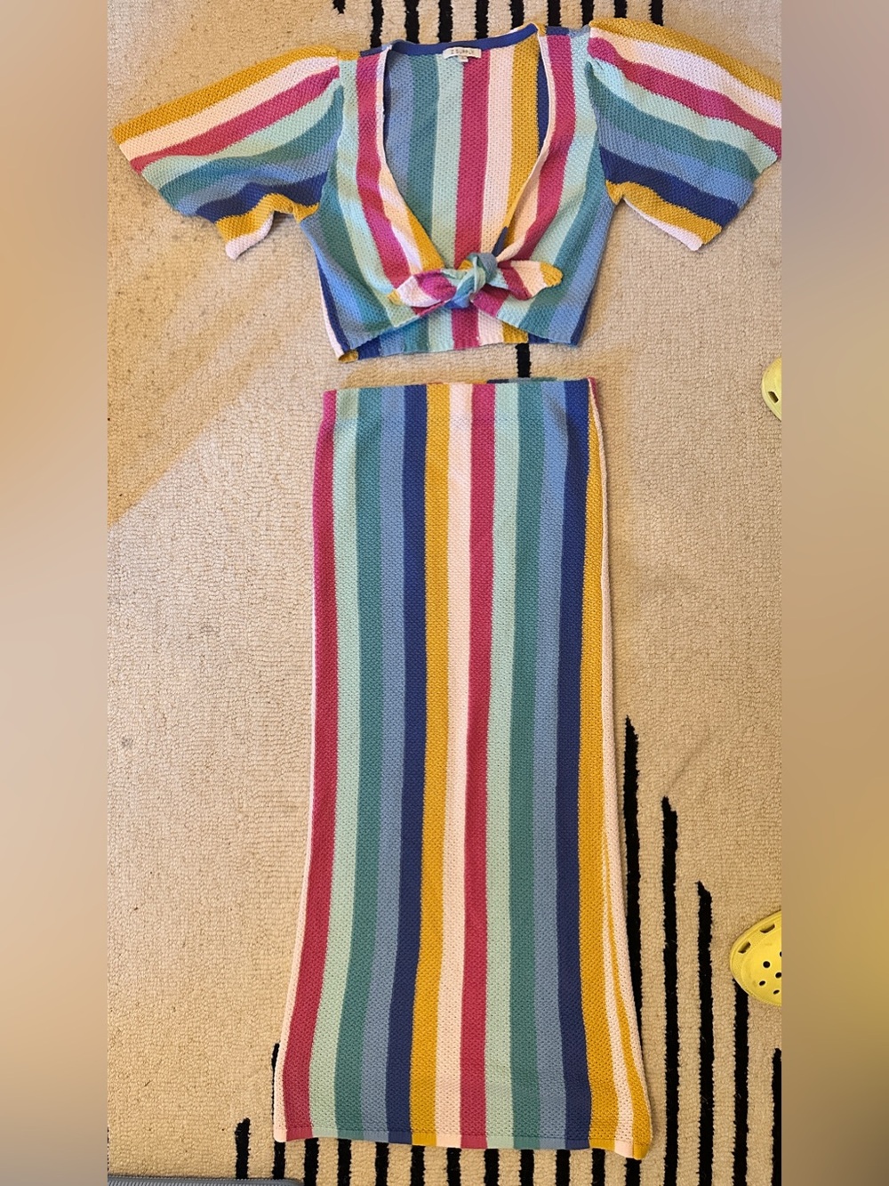 Z Supply Women’s Multicolor Stripe Cotton Knit Two-Piece Skirt Set